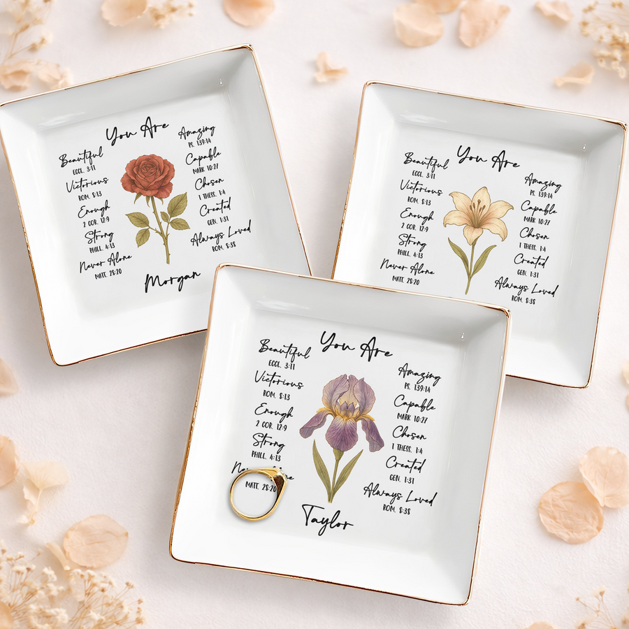 You Are Beautiful & Loved - Personalized Jewelry Dish