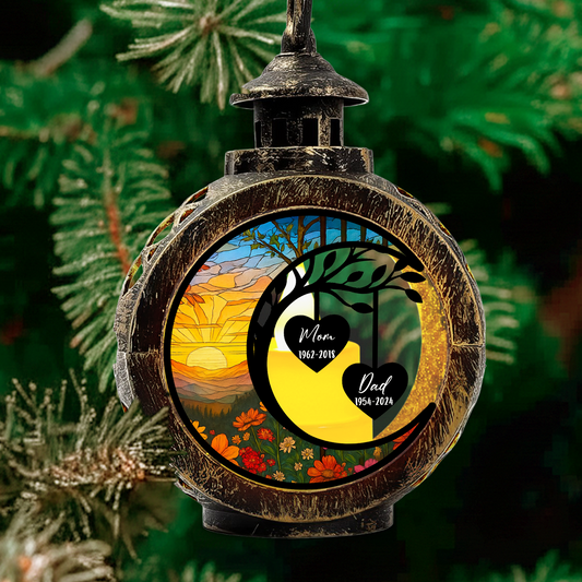 Hearts Together in Heaven - Custom Personalized Lantern - INK_13