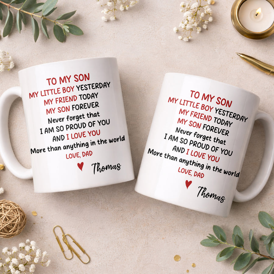 To My Son – Personalized Custom Name Mug - Personalized White Mug - MUG_SON1 - MK 6 y