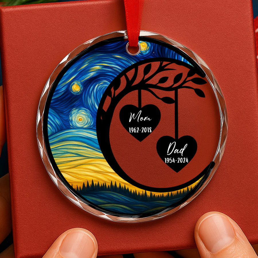 Loved Ones in Heaven - Personalized Round Glass Ornament - RGO MEM2 MK4