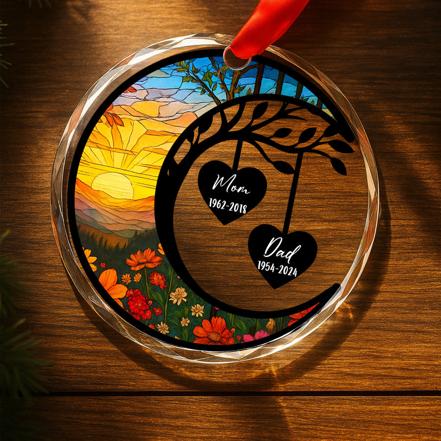 Loved Ones in Heaven - Personalized Round Glass Ornament - RGO MEM2 MK6