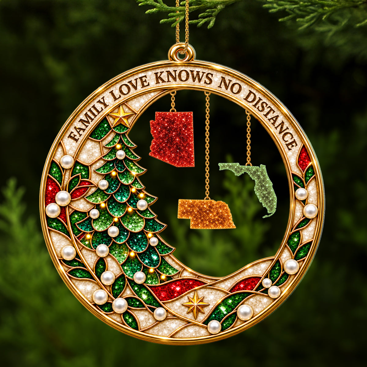 Family Love Connects Across The Miles - Custom Acrylic Ornament - CAO_FAM2 1