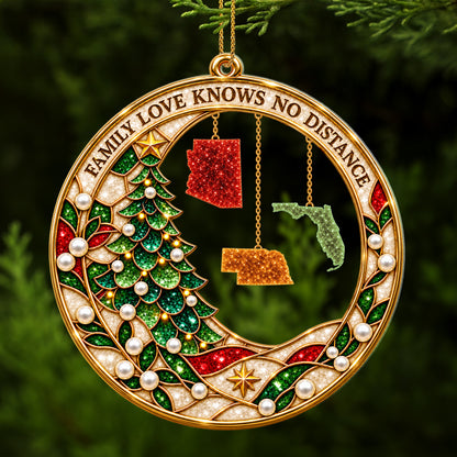 Family Love Connects Across The Miles - Custom Acrylic Ornament - CAO_FAM2 1