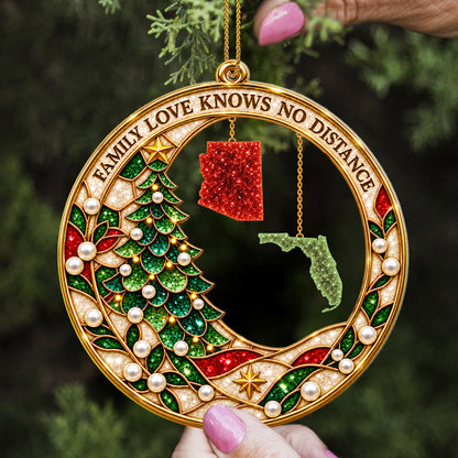 Family Love Connects Across The Miles - Custom Acrylic Ornament - CAO_FAM2 2