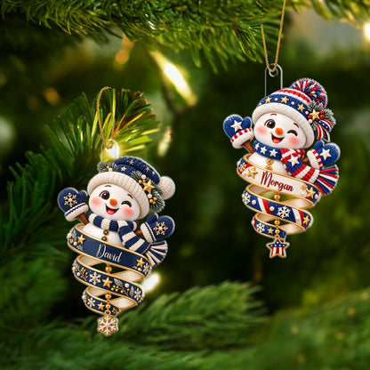 Cute Snowman Grandkids - Custom Acrylic Ornament - CAO_XMAS12 4