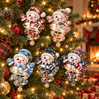Cute Snowman Grandkids - Custom Acrylic Ornament - CAO_XMAS12 5