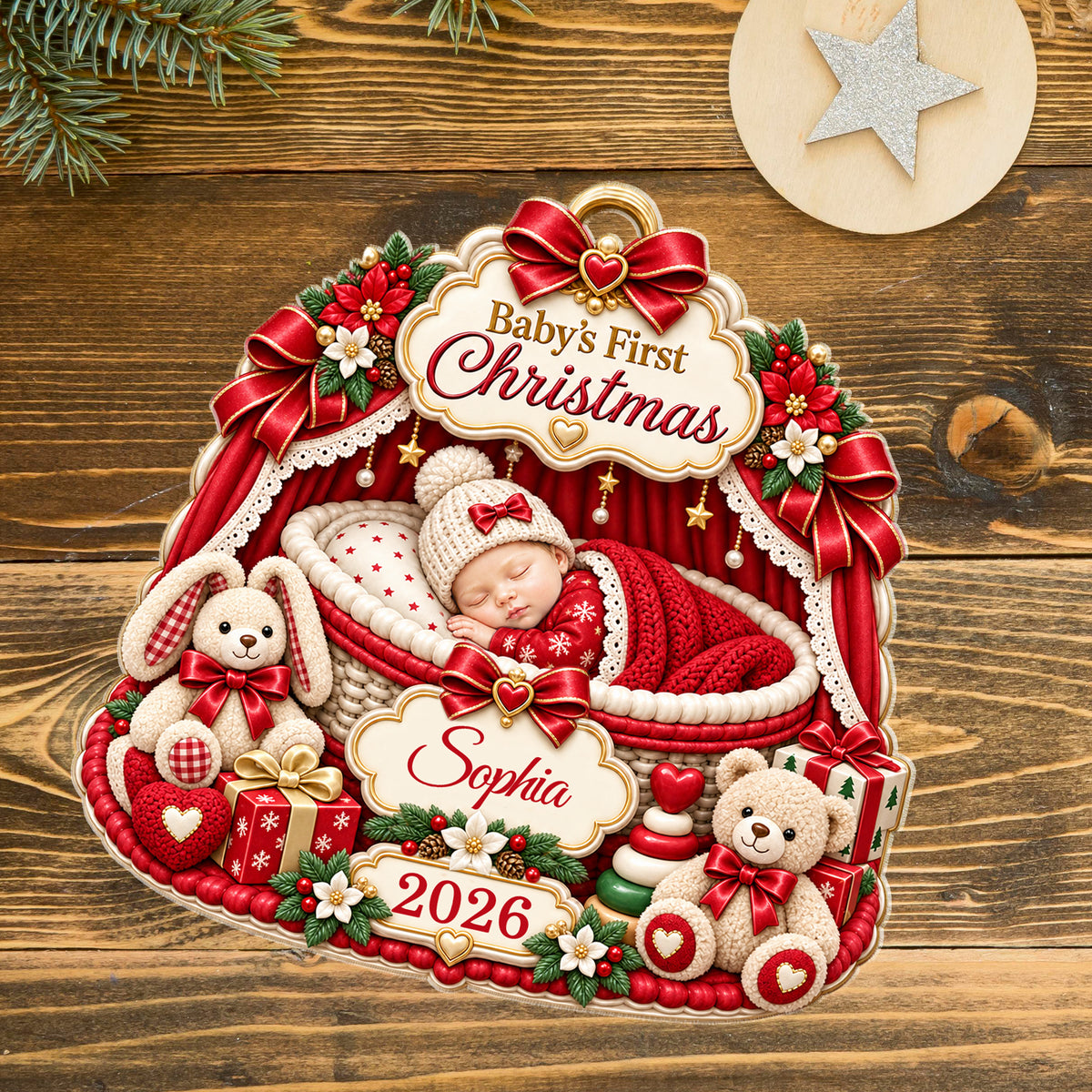 Baby’s First Christmas - Custom Acrylic Ornament - CAO_XMAS13 4