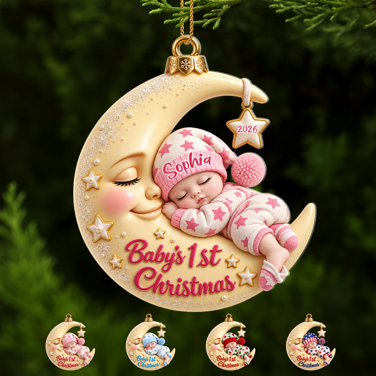 My Little Christmas Moon - Custom Acrylic Ornament - CAO_XMAS16 1