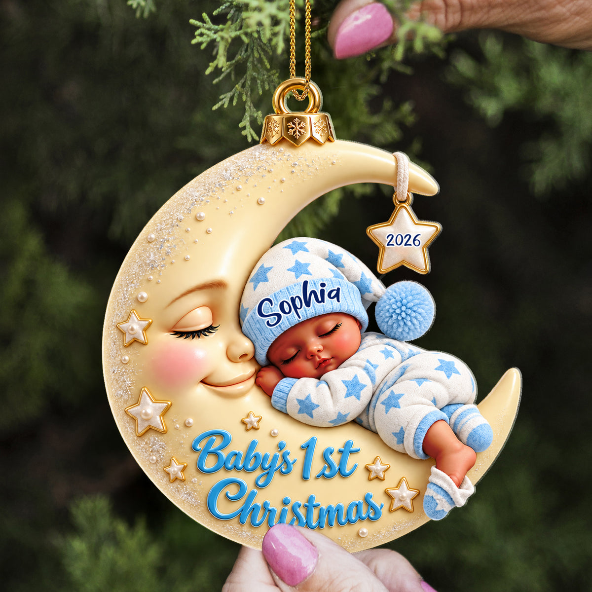 My Little Christmas Moon - Custom Acrylic Ornament - CAO_XMAS16 2