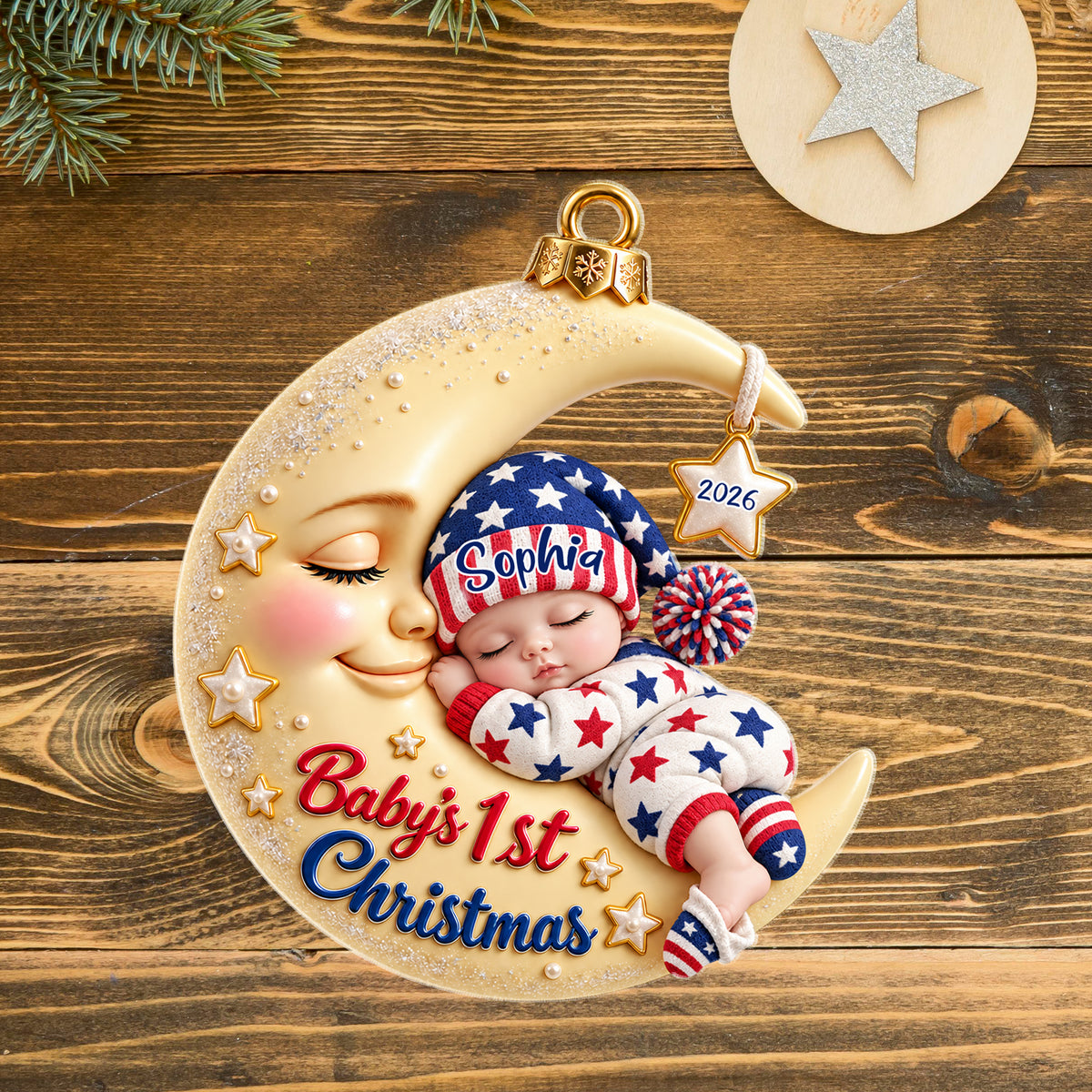 My Little Christmas Moon - Custom Acrylic Ornament - CAO_XMAS16 4