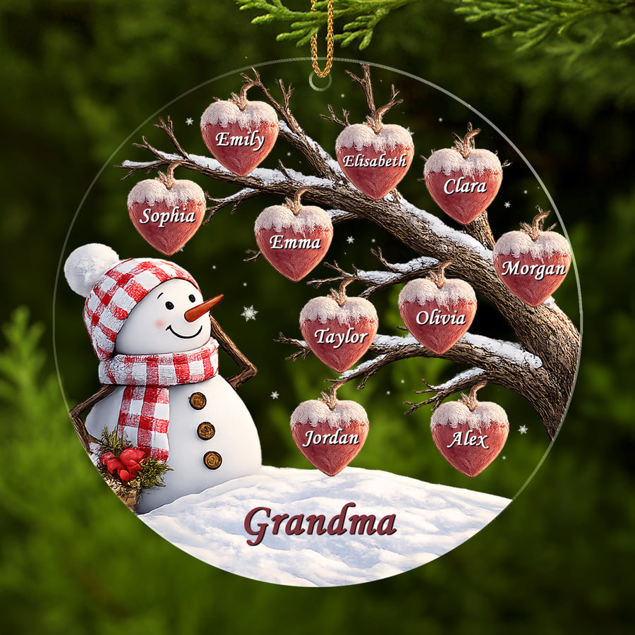 Joyful Snowman Christmas - Custom Acrylic Ornament - CAO_XMAS1 1