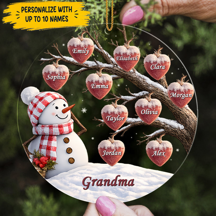 Joyful Snowman Christmas - Custom Acrylic Ornament - CAO_XMAS1