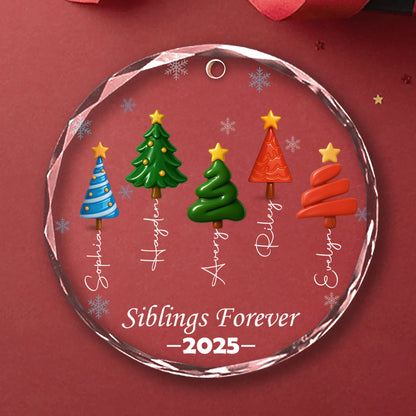 Our Family Bond Is Forever – Custom Personalized Glass Ornament - INK_18