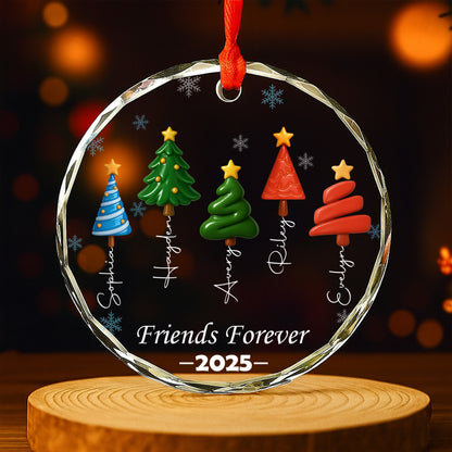 Forever Friends – Custom Personalized Glass Ornament - INK_17