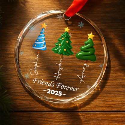 Forever Friends – Custom Personalized Glass Ornament - INK_17