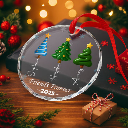 Forever Friends – Custom Personalized Glass Ornament - INK_17