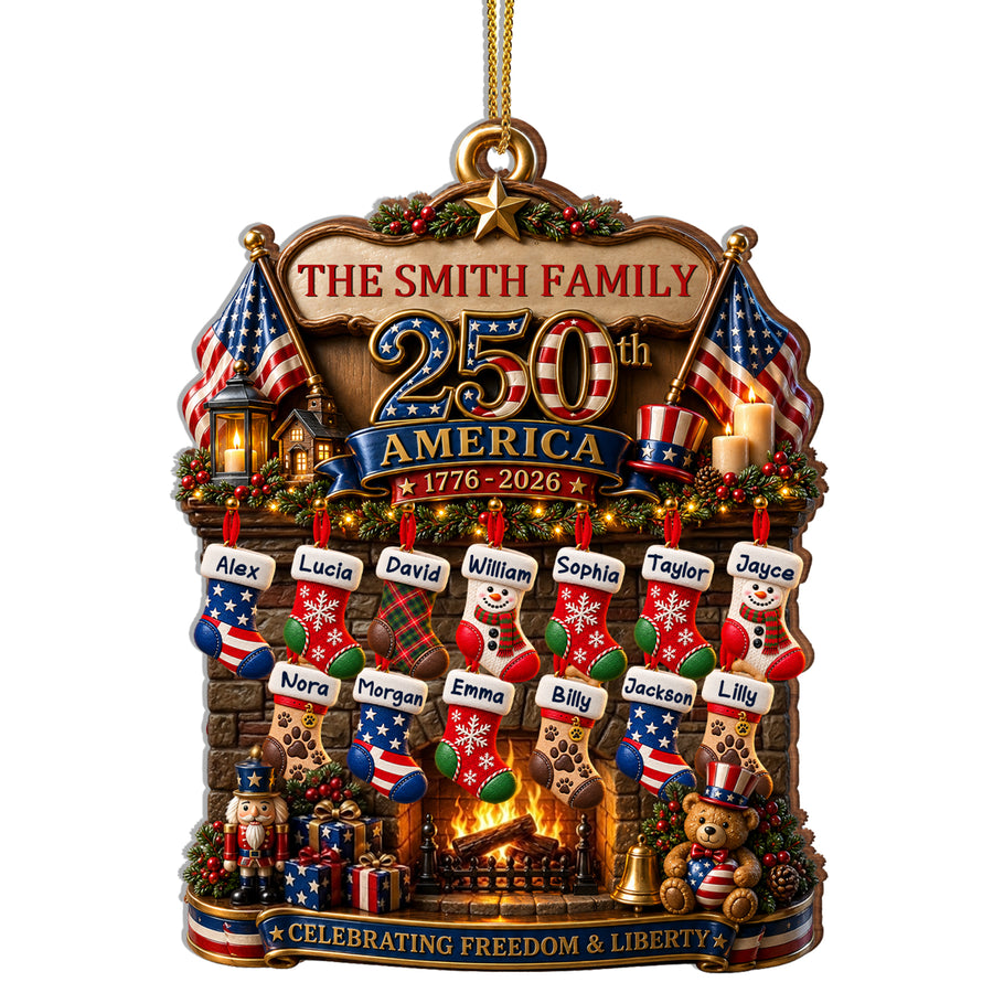 American Family 250th Independence Celebration - Custom Wood Ornament - CWO_XMAS3 2
