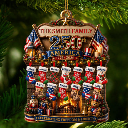 American Family 250th Independence Celebration - Custom Wood Ornament - CWO_XMAS3 3