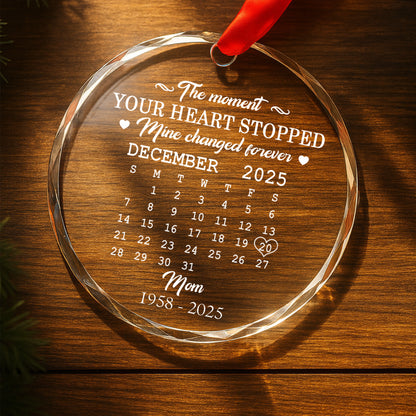 The Moment My Heart Changed Forever - Custom Personalized Glass Ornament - INK_5
