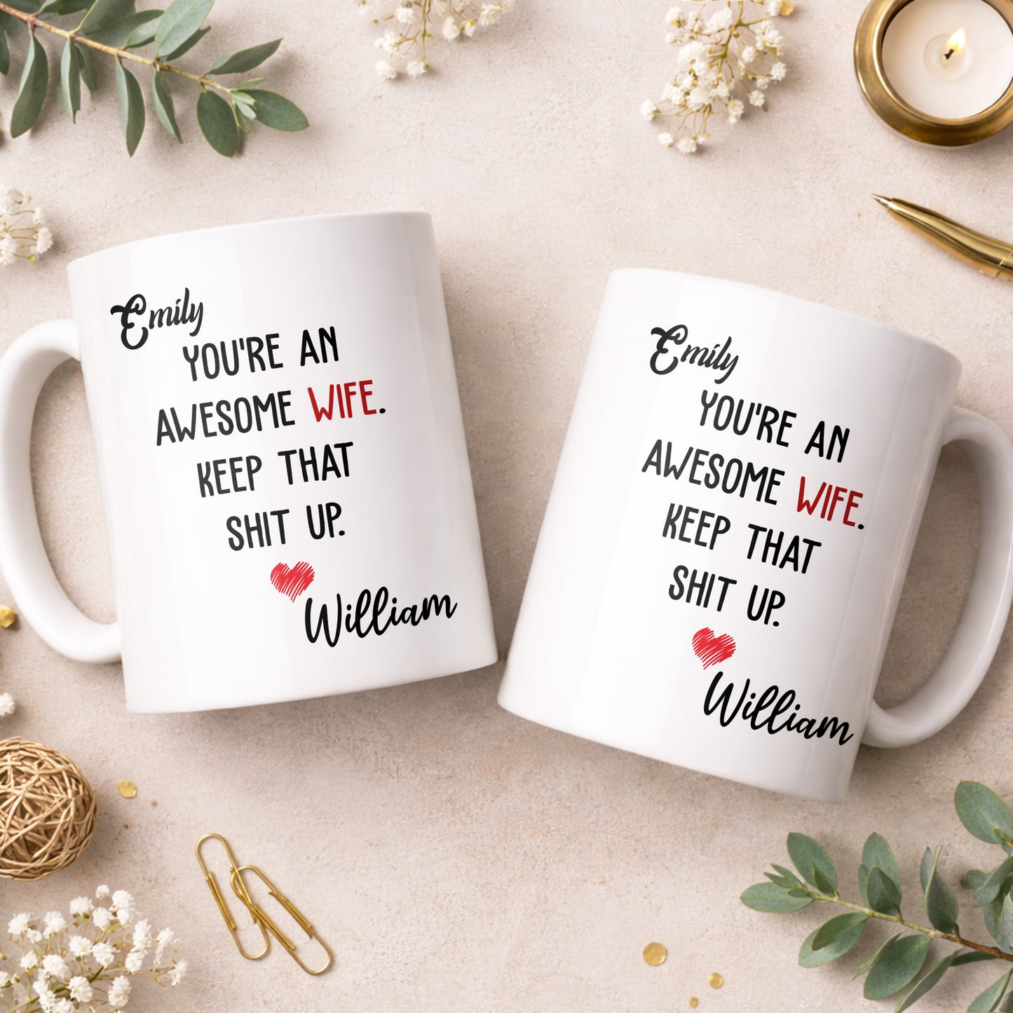 You’re An Awesome Wife - Personalized White Mug - INK_0051