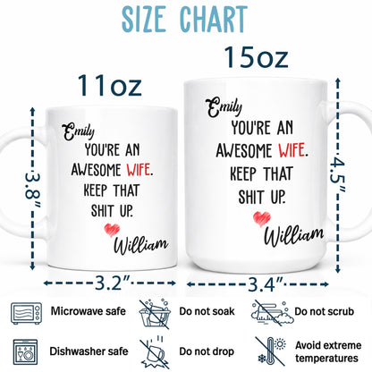You’re An Awesome Wife - Personalized White Mug - INK_0051