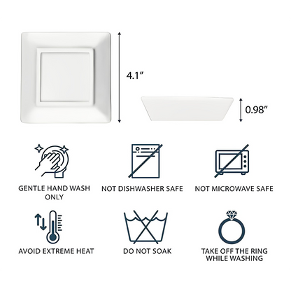 Custom Birth Flower With Name - Personalized Jewelry Dish - INK_0100