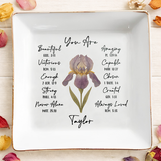 You Are Beautiful & Loved - Personalized Jewelry Dish - INK_0102