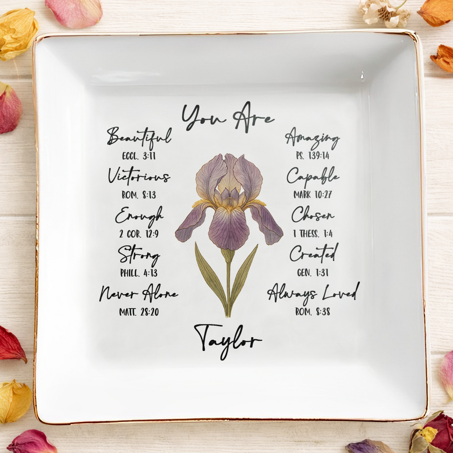 You Are Beautiful & Loved - Personalized Jewelry Dish