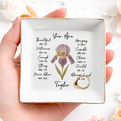 You Are Beautiful & Loved - Personalized Jewelry Dish - INK_0102
