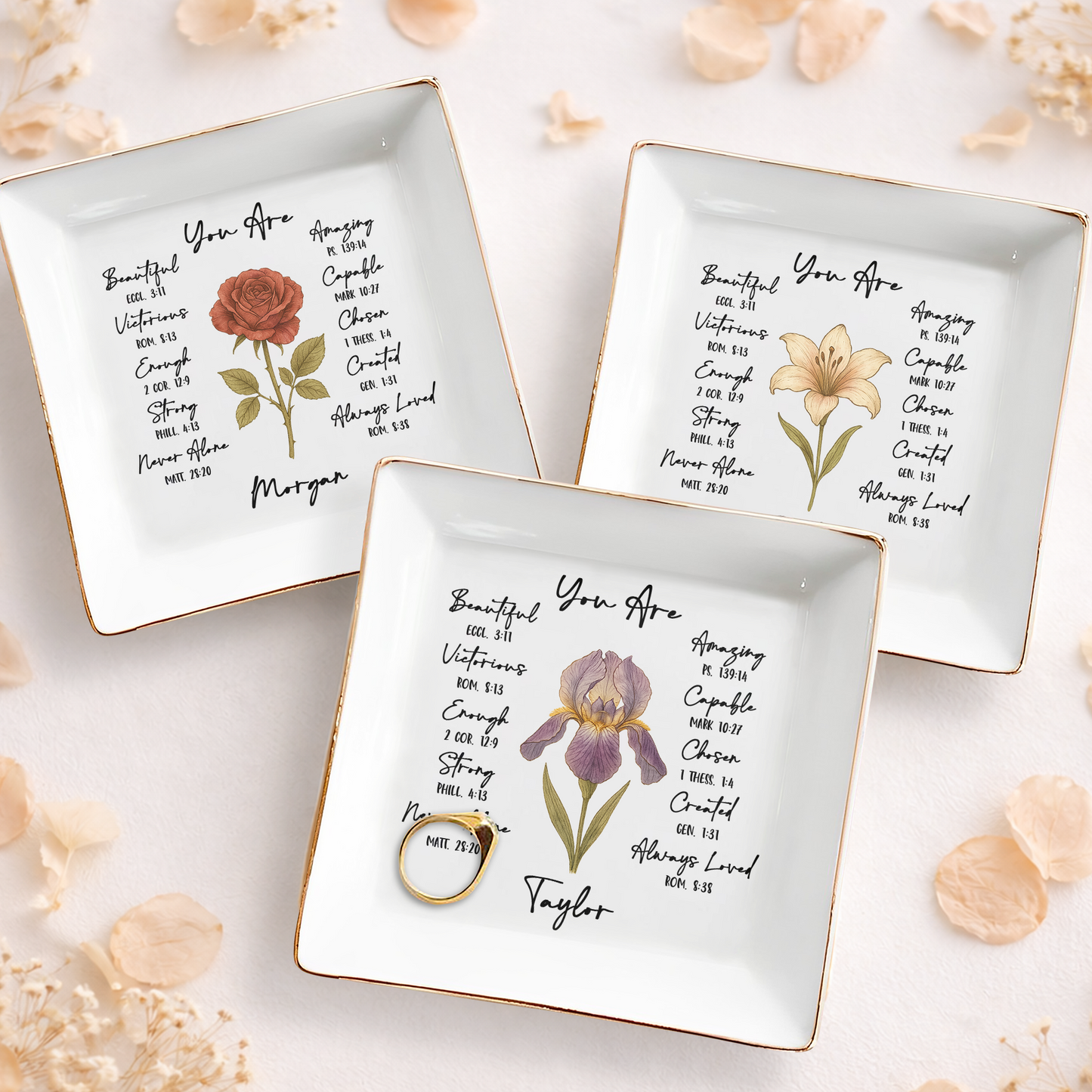 You Are Beautiful & Loved - Personalized Jewelry Dish - INK_0102