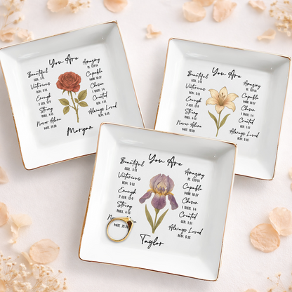You Are Beautiful & Loved - Personalized Jewelry Dish - INK_0102