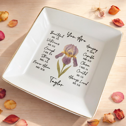 You Are Beautiful & Loved - Personalized Jewelry Dish - INK_0102