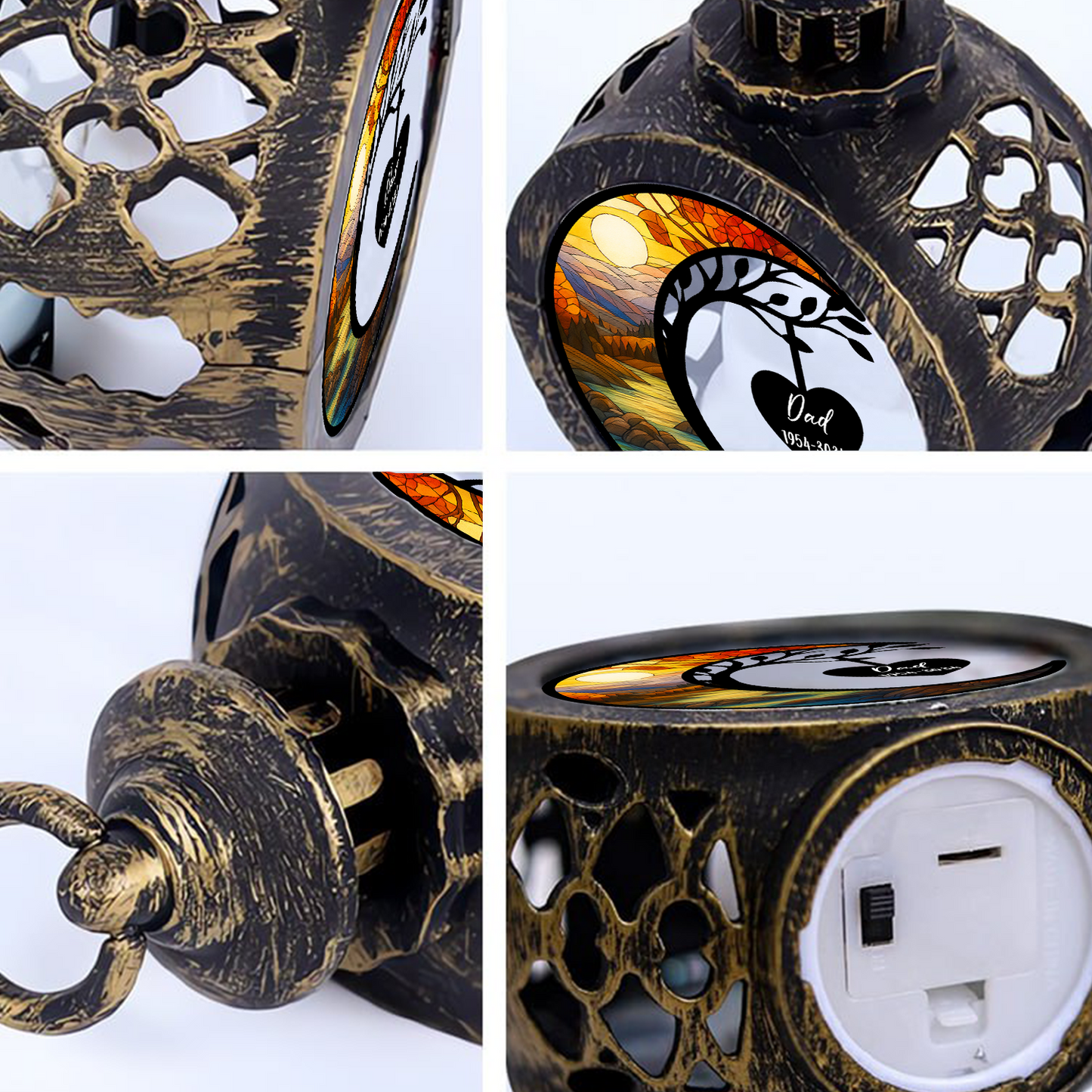 Hearts Together in Heaven - Custom Personalized Lantern - INK_13