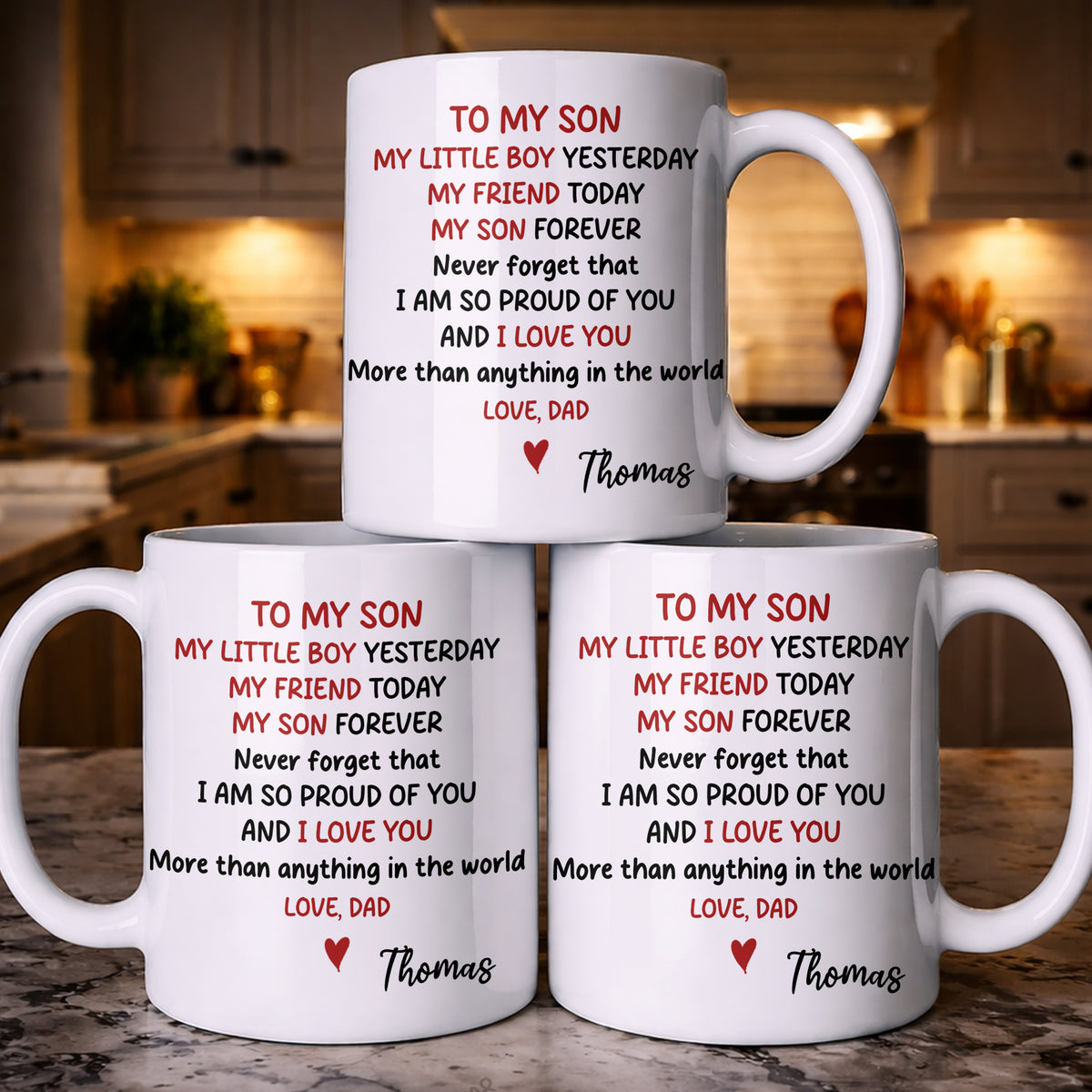 To My Son – Personalized Custom Name Mug - Personalized White Mug - MUG_SON1 - MK 3 Y
