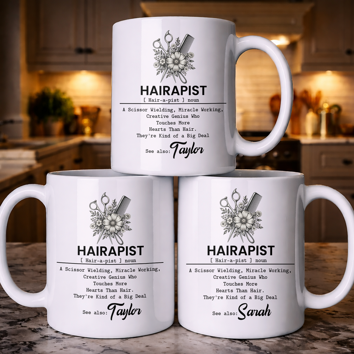Hairapy: A Creative Genius'S Definition - Personalized White Mug - MUG_HAIR1