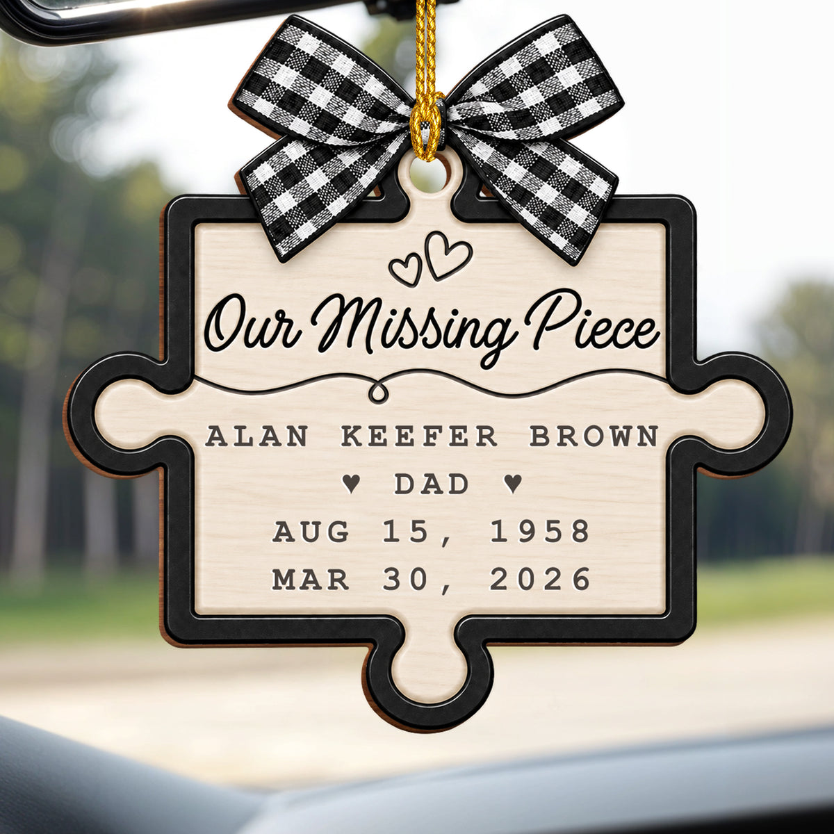Always Our Missing Piece - Custom Wood Ornament - CWO_MEM1