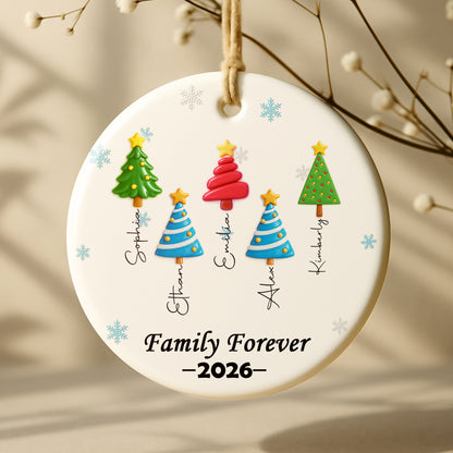 Best Friends Christmas Trees - Personalized Round Ceramic Ornament - RCO_XMAS1 7