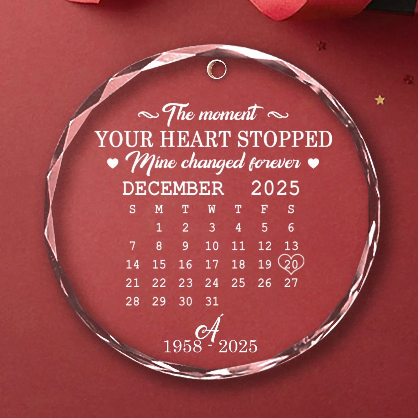 The Moment My Heart Changed Forever - Custom Personalized Glass Ornament - INK_5