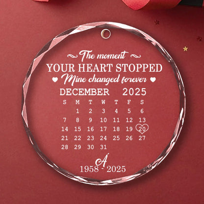 The Moment My Heart Changed Forever - Custom Personalized Glass Ornament - INK_5