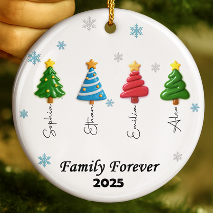 Forever Friends Tree Names Siblings Name Tree of Forever Love  - Custom Personalized Ceramic Ornament - INK_8