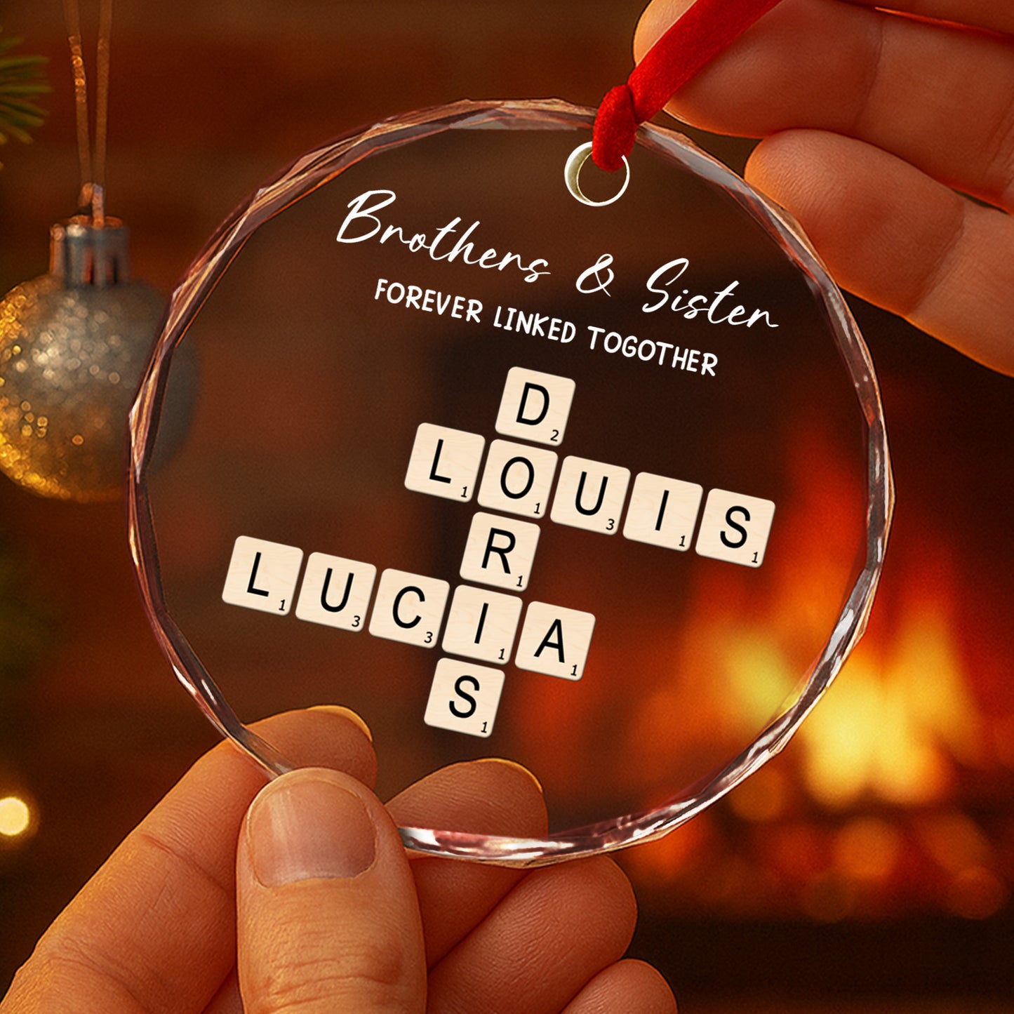 Our Family Roots Hold Us Together - Custom Personalized Glass Ornament - INK_6