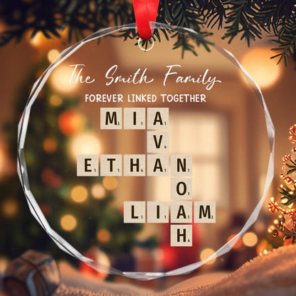 Bound by Love Rooted as One - Custom Personalized Glass Ornament - INK_7