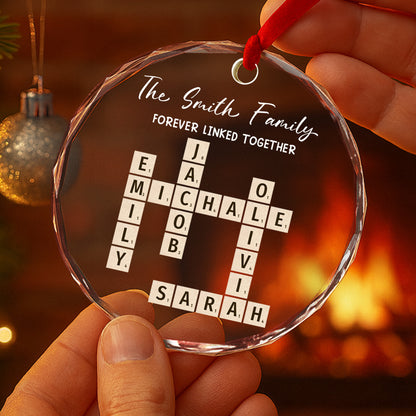 Bound by Love Rooted as One - Custom Personalized Glass Ornament - INK_7