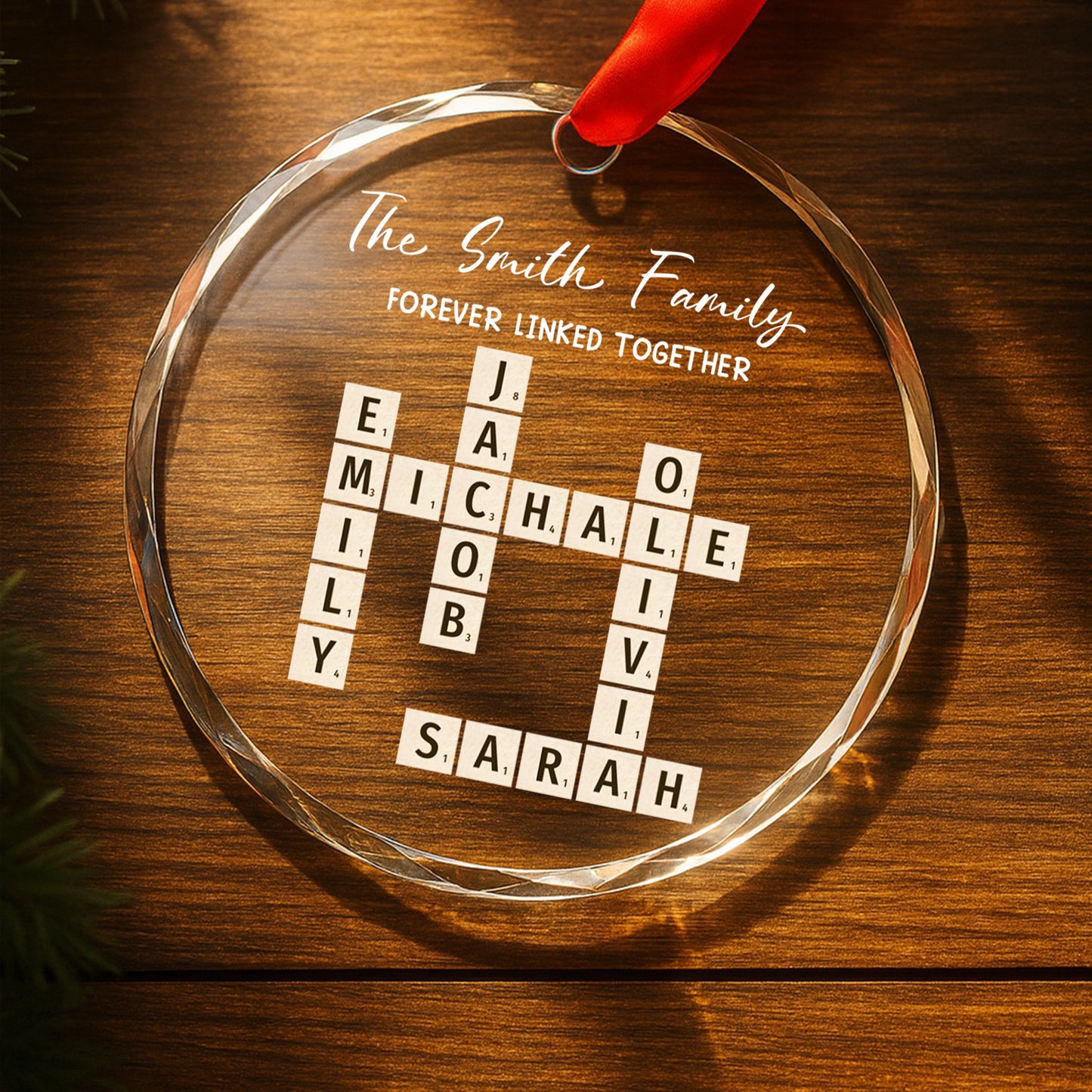 Bound by Love Rooted as One - Custom Personalized Glass Ornament - INK_7