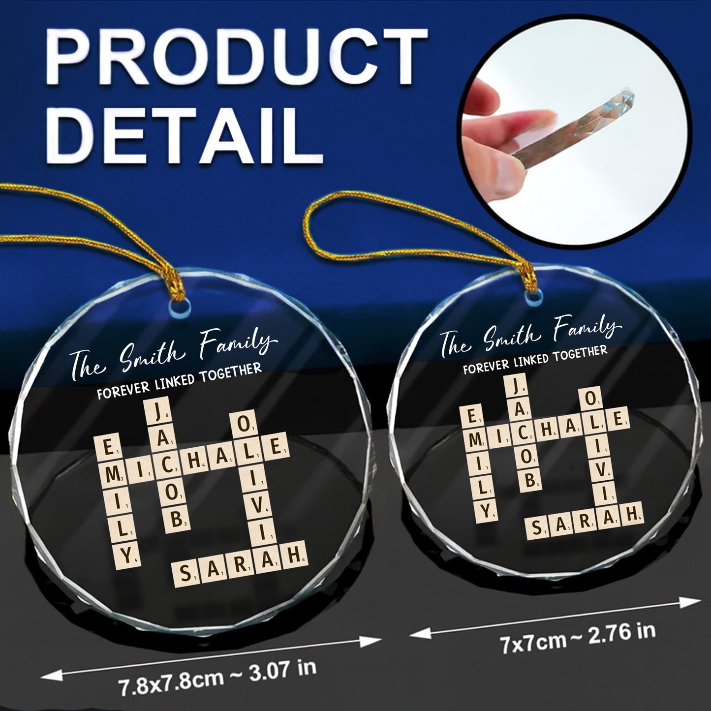 Bound by Love Rooted as One - Custom Personalized Glass Ornament - INK_7