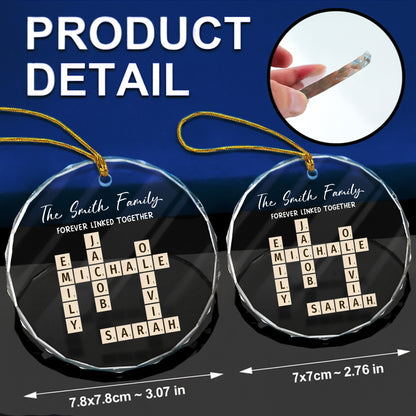 Bound by Love Rooted as One - Custom Personalized Glass Ornament - INK_7