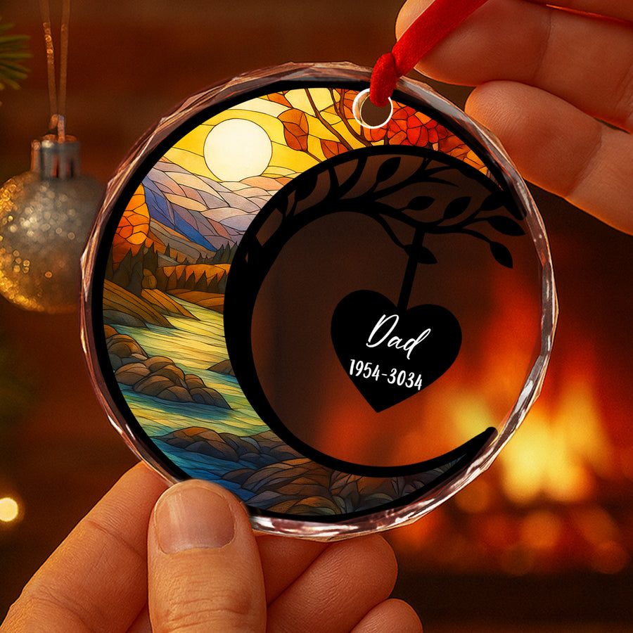Loved Ones in Heaven - Personalized Round Glass Ornament - RGO MEM2 MK3