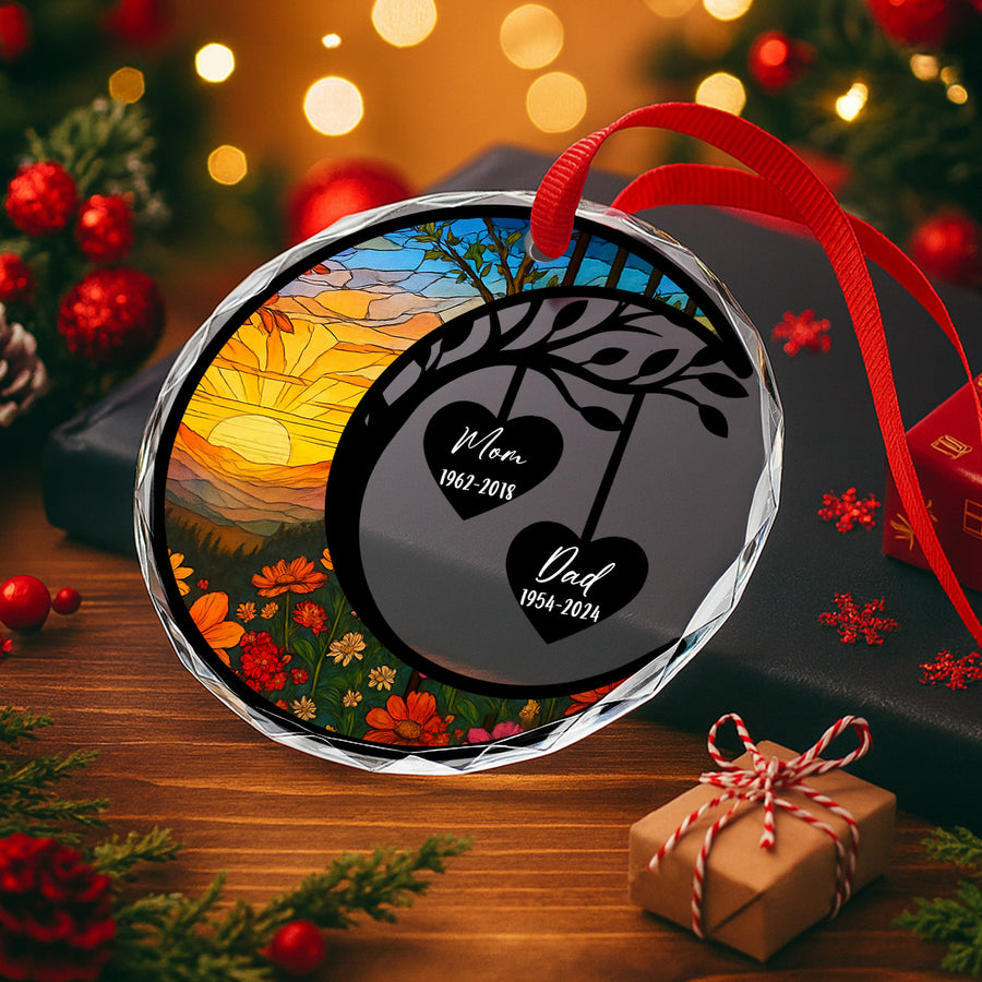 Loved Ones in Heaven - Personalized Round Glass Ornament - RGO MEM2 MK7