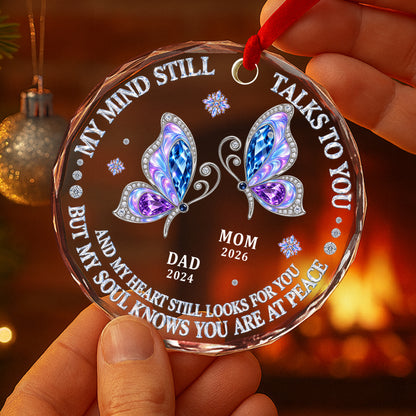 Cardinal With Message For Dad - Personalized Round Glass Ornament - RGO_MEM3 3