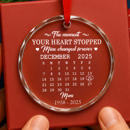 The Moment My Heart Changed Forever - Custom Personalized Glass Ornament - INK_5